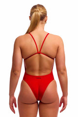 Funkita Ladies Still Red Single Strength One Piece Swimsuit - Red | Allens Of Kingsbury