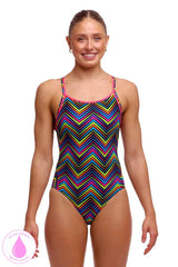 Funkita Ladies Up Down Diamond Back Secure One Piece Swimsuit - Multi | Allens Of Kingsbury