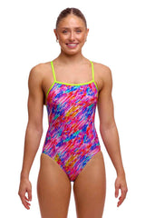 Funkita Ladies Blow In Single Strap One Piece Swimsuit - Multi | Allens Of Kingsbury