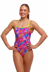 Funkita Ladies Blow In Single Strap One Piece Swimsuit - Multi | Allens Of Kingsbury