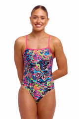 Funkita Ladies Lolly Leopard Single Strap One Piece Swimsuit - Multi | Allens Of Kingsbury