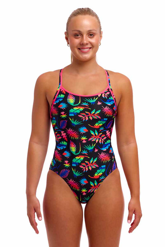 Funkita Ladies Lost Leaf Diamond Back One Piece Swimsuit - Multi | Allens Of Kingsbury 801