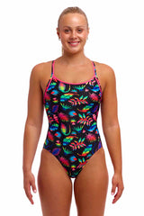Funkita Ladies Lost Leaf Diamond Back One Piece Swimsuit - Multi | Allens Of Kingsbury