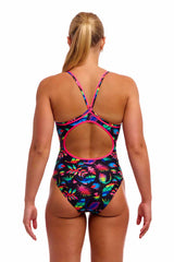 Funkita Ladies Lost Leaf Diamond Back One Piece Swimsuit - Multi | Allens Of Kingsbury