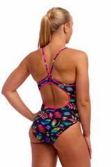 Funkita Ladies Lost Leaf Diamond Back One Piece Swimsuit - Multi | Allens Of Kingsbury