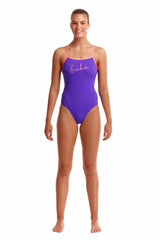 Funkita Ladies Purple Punch Single Strap One Piece Swimsuit - Purple/Pink | Allens Of Kingsbury