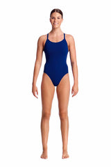 Funkita Ladies Still Ocean Diamond Back One Piece Swimsuit - Navy | Allens Of Kingsbury
