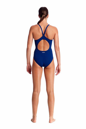 Funkita Ladies Still Ocean Diamond Back One Piece Swimsuit - Navy | Allens Of Kingsbury