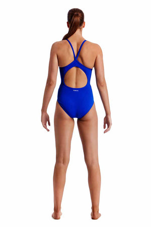 Funkita Ladies Still Speed Diamond Back One Piece Swimsuit - Royal | Allens Of Kingsbury