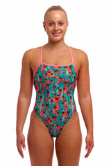 Funkita Ladies Swan See Swan Strapped In One Piece Swimsuit - Multi | Allens Of Kingsbury