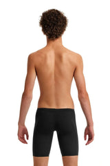 Funky Trunks boys' Still Black training jammers, black swimwear with sleek design, ideal for competitive swimming or training.