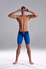 Funky Trunks Pressure Point Apex Viper navy and royal men's jammer swimwear, showcasing the stylish design and fit.