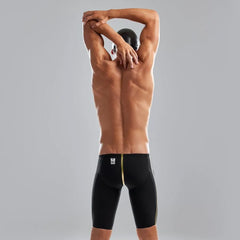 Funky Trunks men's Still Black Apex Predator X jammer swimwear with black design, designed for competitive swimming and training.