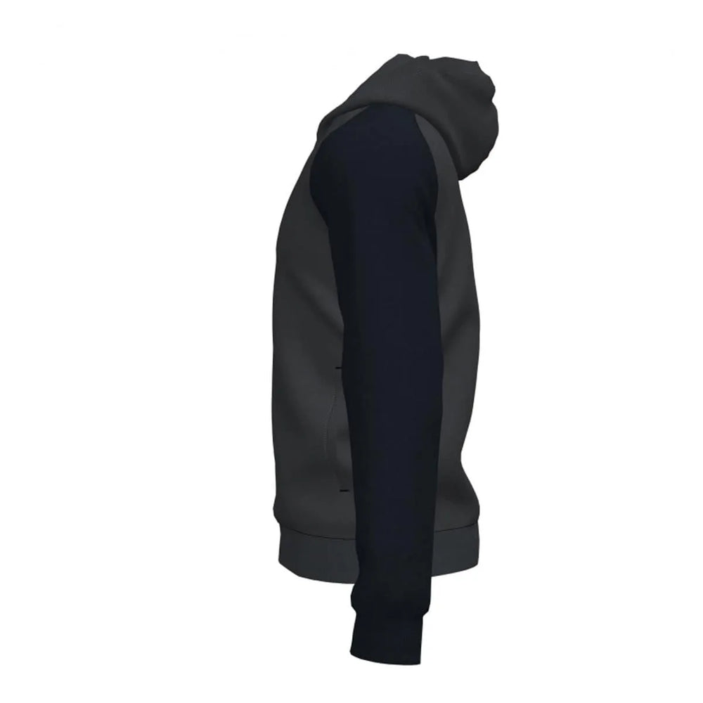 Joma Men's Academy IV Hoodie Jacket in anthracite and black with a front zipper and hood, casual athletic style.