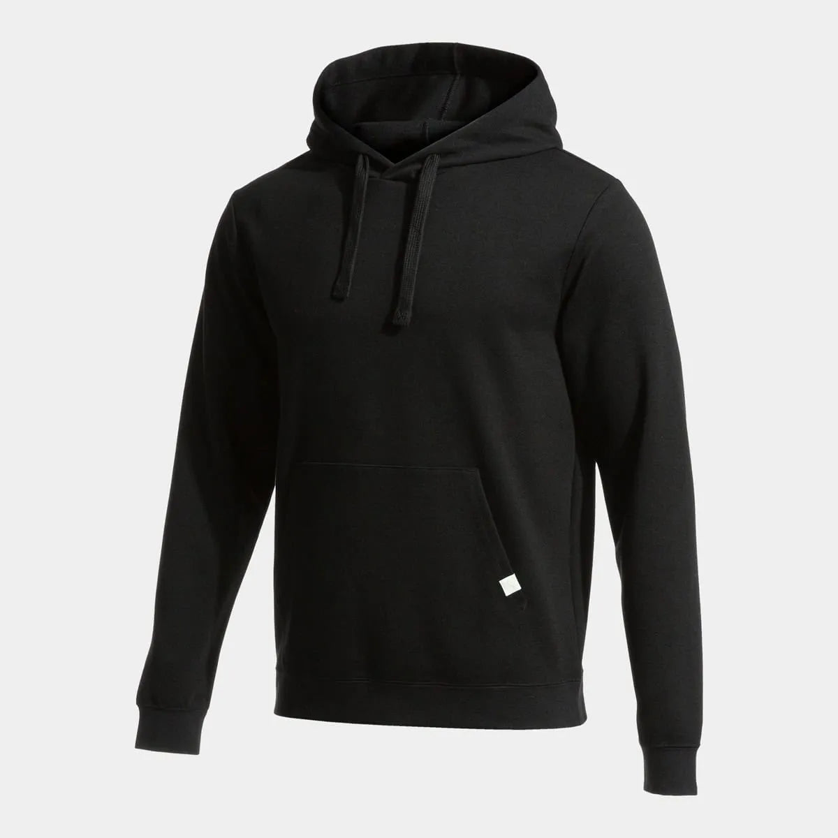 Black Joma men's Combi hooded sweatshirt with front pocket and adjustable drawstrings, casual fit, and soft fabric.