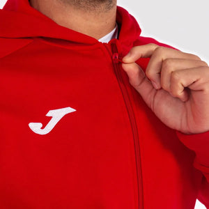 Joma Mens Menfis Hoodie Jacket - Red | Allens Of Kingsbury