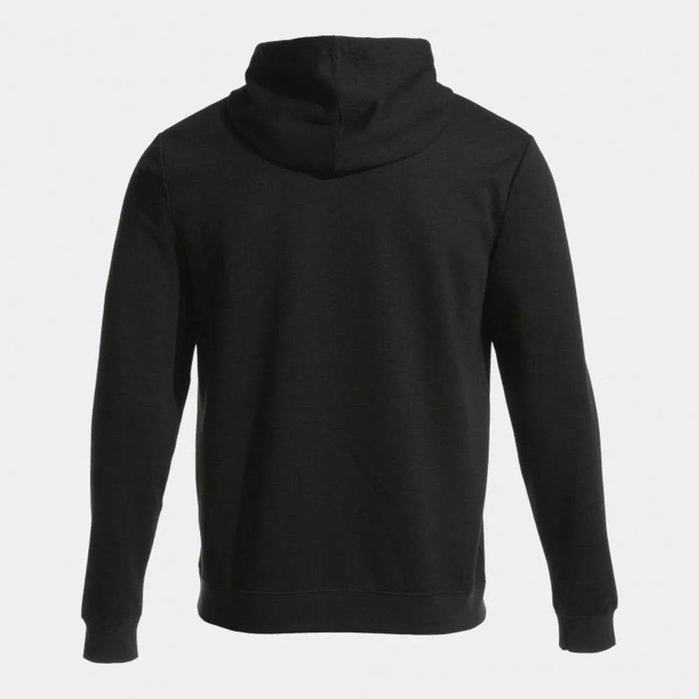Black Joma boys' combi hooded sweatshirt, a comfortable jacket and hoodie combo with a hood and front pocket.
