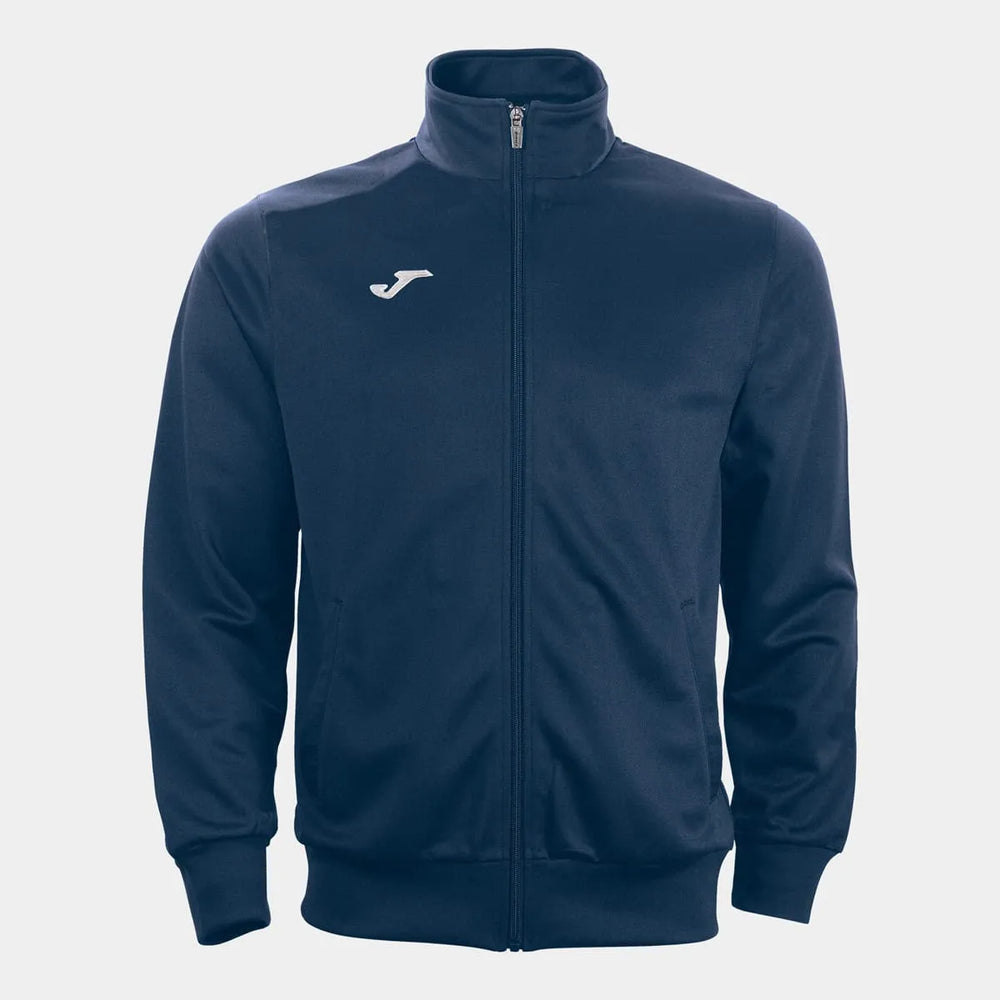 Navy Joma Boys Gala Jacket with zip closure and hood, designed for kids, made of lightweight fabric for casual wear.