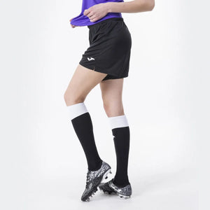 Black Joma Women's Paris II shorts, lightweight athletic shorts with a comfortable fit, designed for active wear.