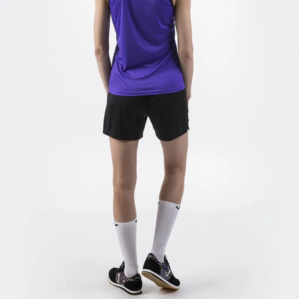 Black Joma Girls Paris II shorts, casual athletic bottoms with a comfortable fit and stylish design, suitable for active wear.