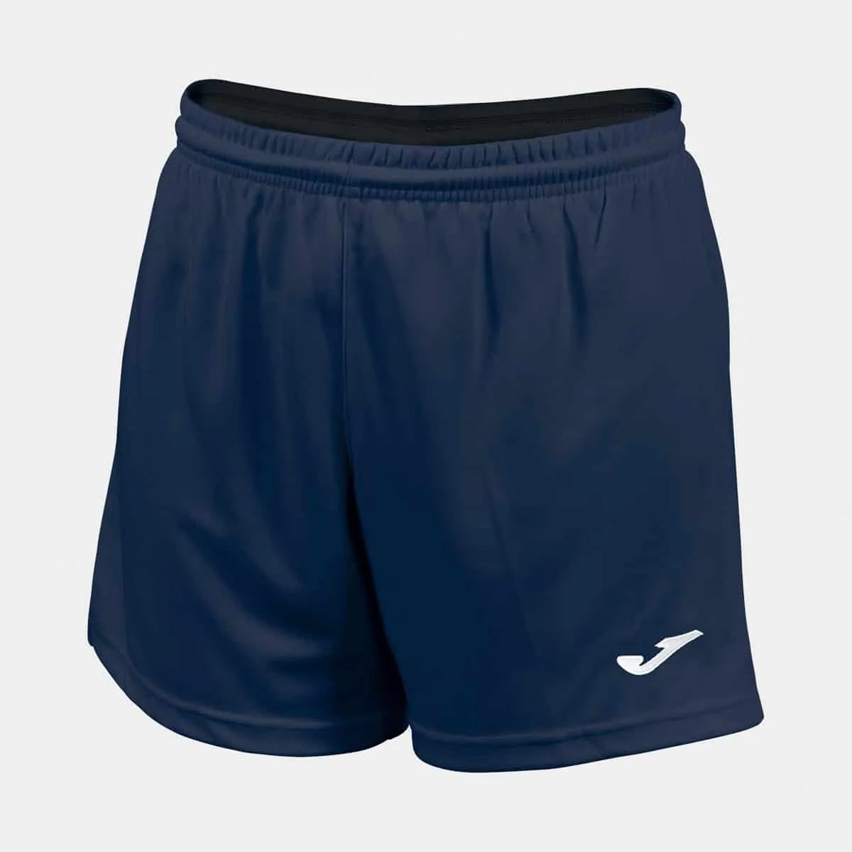 Joma Girls Paris II Dark Navy shorts with elastic waistband, suitable for sports and casual wear.
