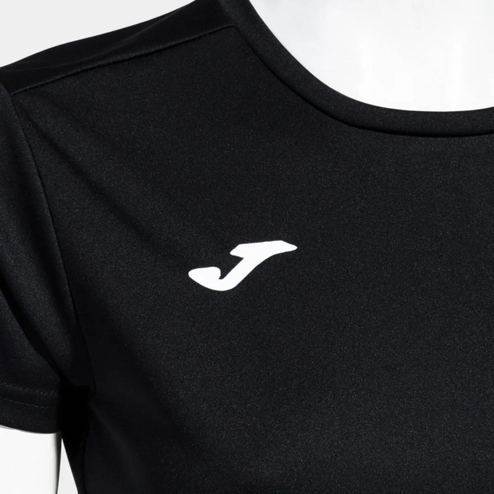 Black Joma women's Combi T-Shirt made of comfortable fabric, styled with a classic fit and short sleeves.