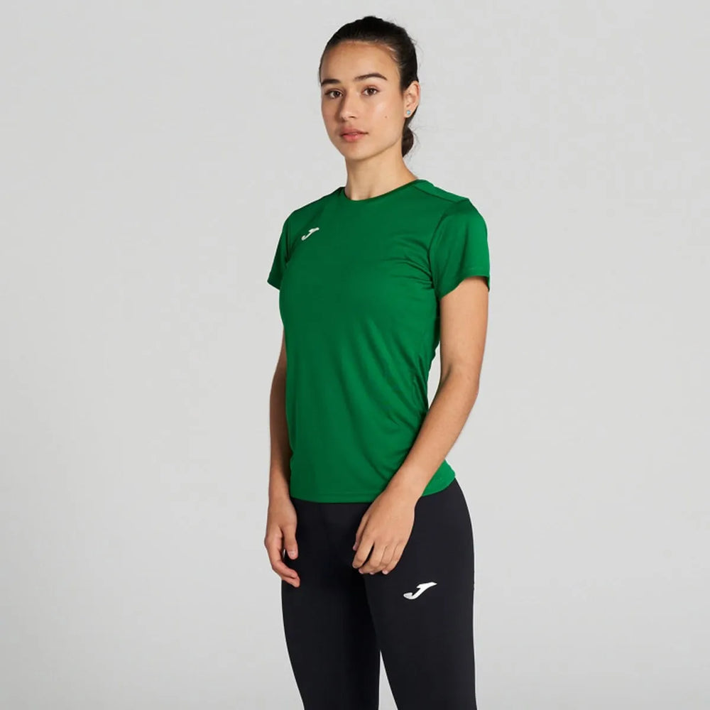 Green Joma women's Combi T-shirt, a casual short-sleeve top with a comfortable fit, ideal for sports or everyday wear.