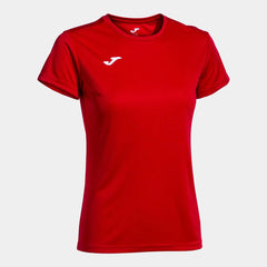 Red Joma women's Combi T-shirt, casual short-sleeve top with a fitted design and soft fabric, ideal for activewear or everyday wear.