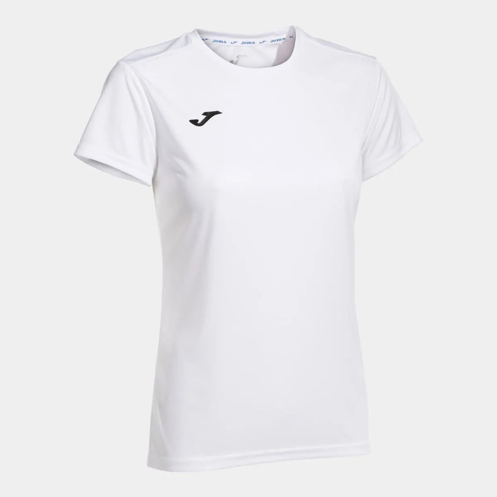 White Joma women's Combi T-Shirt, a comfortable casual top with short sleeves and a classic fit, perfect for everyday wear.