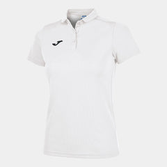 White Joma women's Hobby Polo shirt, casual T-shirt with a classic collar and short sleeves, perfect for sports or everyday wear.