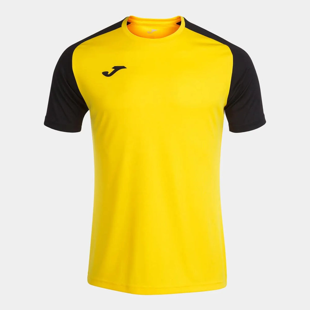 Joma Boys Academy IV T-shirt in yellow and black, casual youth T-shirt with Joma branding, suitable for sports or everyday wear