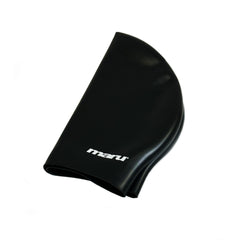 Maru Long Hair Silicone Swim Hat - Black | Allens Of Kingsbury