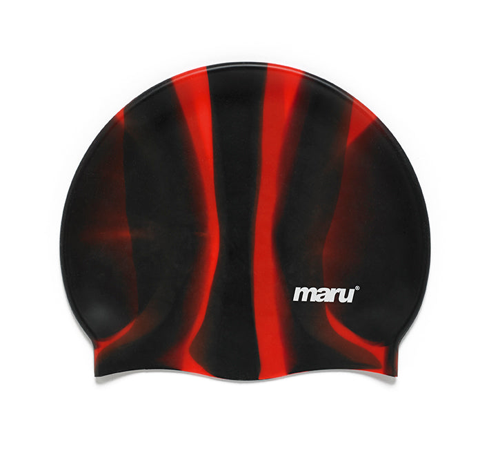 Maru Multi Silicone Swim Hat - Black/Red | Allens Of Kingsbury