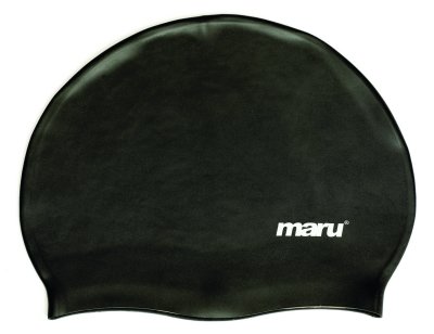 Maru Solid Silicone Swim Hat - Black | Allens Of Kingsbury