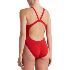 Nike Hydrastrong Solid Fastback one-piece swimsuit in university red, showcasing a sleek design and supportive fit.
