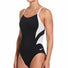 Nike  Womens Hydrastrong Team Colorblock Racerback One Piece Swimsuit - Black/White