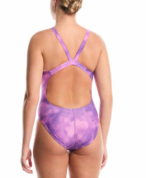 Nike  Womens Hydrastrong Print Fastback One Piece Swimsuit  - Light Magenta