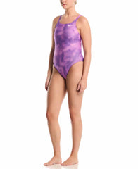 Nike  Womens Hydrastrong Print Fastback One Piece Swimsuit  - Light Magenta