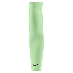 Nike Lightweight Sleeves 2.0 arm sleeves in vapor green and silver, designed for athletic support and comfort.