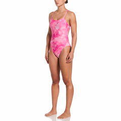 Nike Hydrastrong Aquatic Awe Print Cutout One Piece Swimsuit - Pink Foam | Allens Of Kingsbury