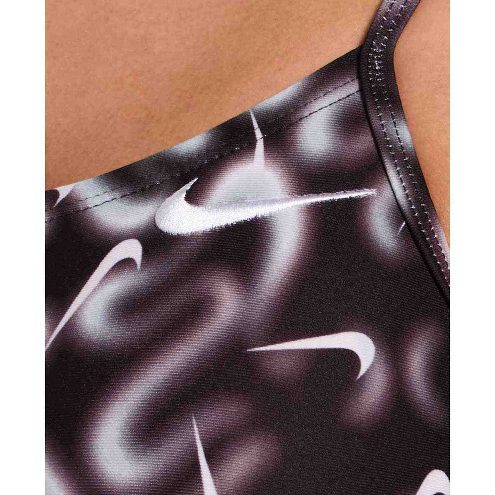 Nike Hydrastrong Sprayfetti Print Cutout One Piece Swimsuit - Black | Allens Of Kingsbury