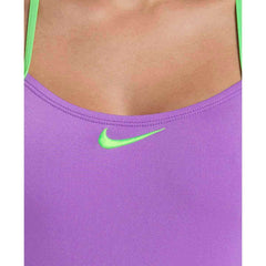 Nike Hydrastrong Logo Graphic Adjustable T-Back One Piece Swimsuit - Bright Violet | Allens Of Kingsbury