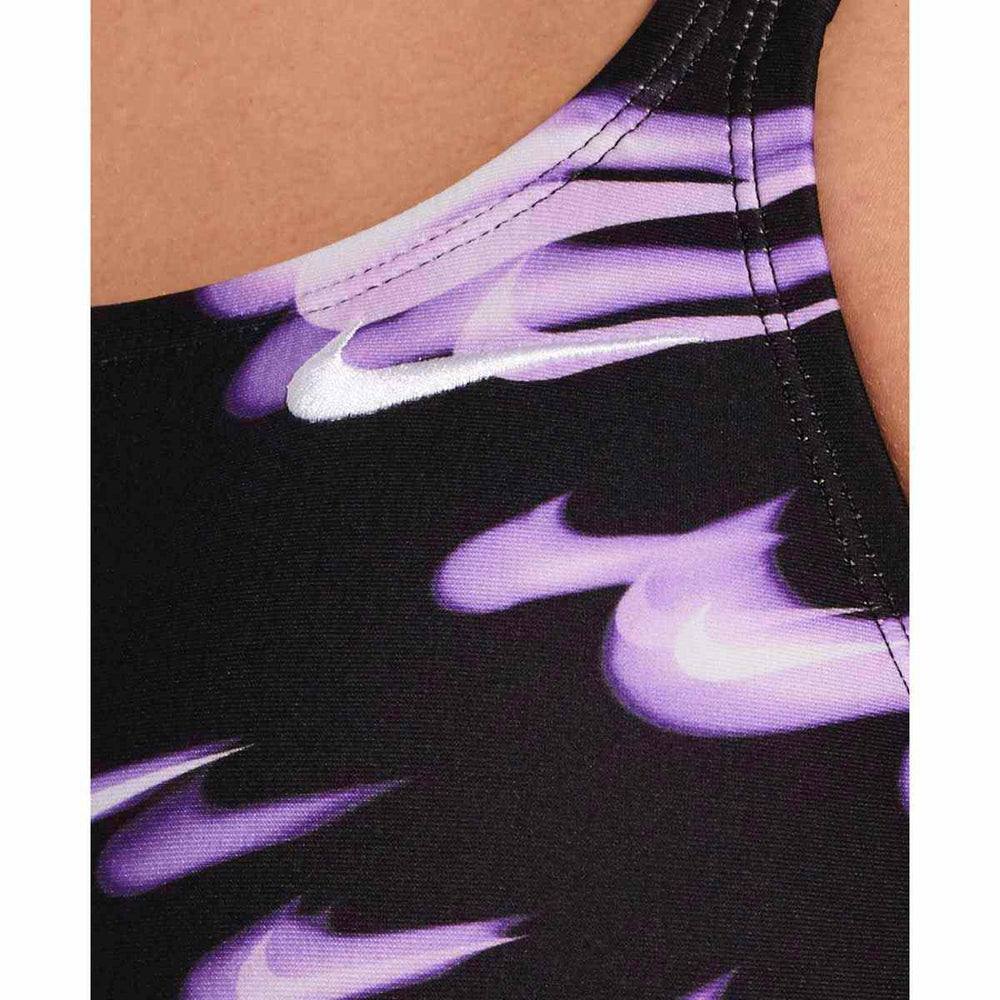 Nike Hydrastrong Asteroid Swoosh Print Fastback One Piece Swimsuit - Bright Violet | Allens Of Kingsbury