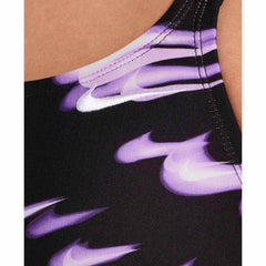 Nike Hydrastrong Asteroid Swoosh Print Fastback One Piece Swimsuit - Bright Violet | Allens Of Kingsbury