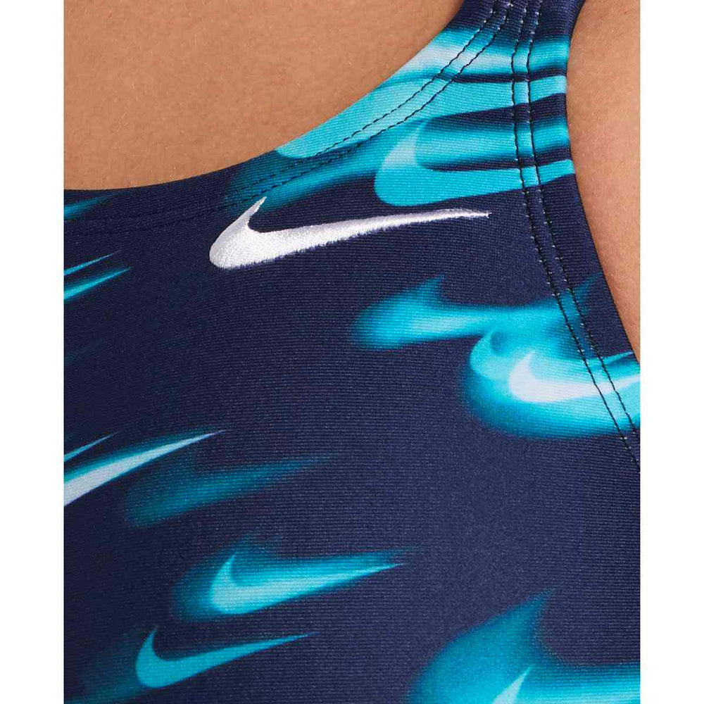 Nike Hydrastrong Asteroid Swoosh Print Fastback One Piece Swimsuit - Green Abyss | Allens Of Kingsbury
