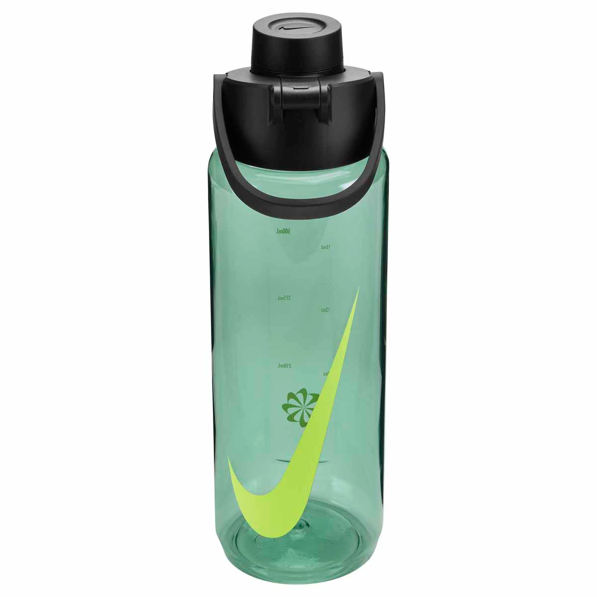 Nike TR Renew Recharge Chug Water Bottle, 24oz in Cannon, Black, and Volt, with a durable design and easy-to-use spout.