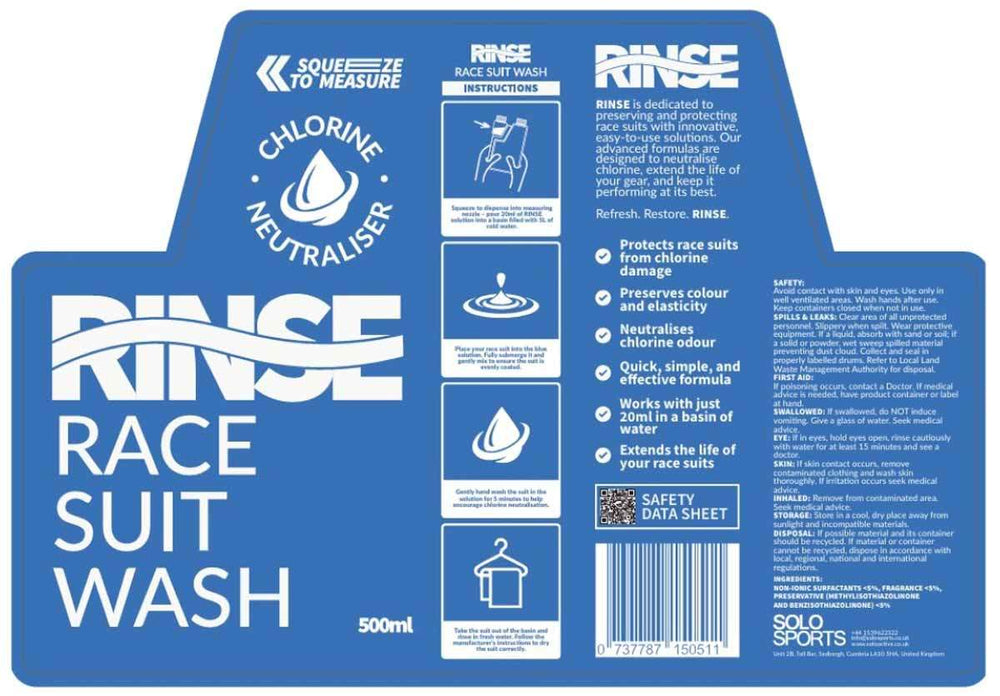 Rinse Race Suit Wash 500ml - Blue | Allens Of Kingsbury