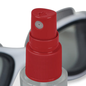 Speedo Anti Fog Spray for clear lenses, shown in a bottle, designed to prevent fogging on goggles and eyewear.