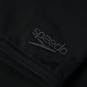 Black Speedo boys' Eco Endurance+ aquashorts designed for swimming, with a comfortable fit and durable, eco-friendly fabric.