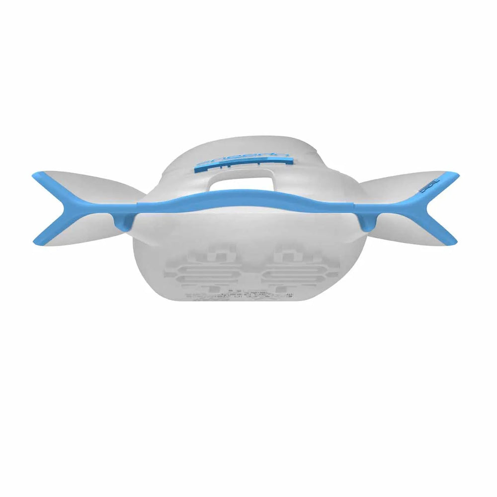 Blue Speedo DMC Elite fins for swimming and diving, designed for comfort and performance.
